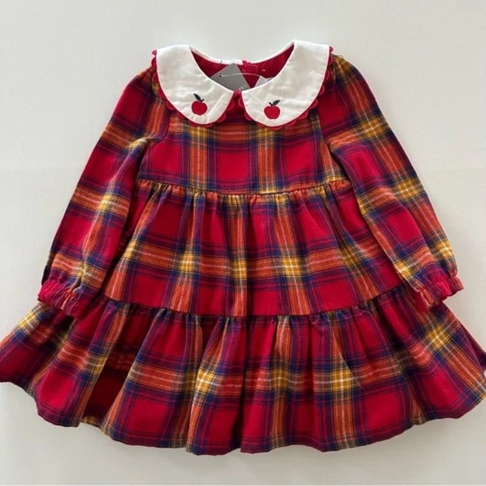 Tahari Red Plaid Kids Casual Dress